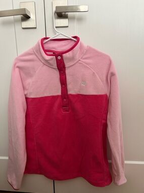 Two-Tone Pink Snap-Button Fleece Pullover